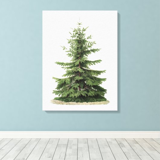 Vintage kerstboom canvas afdruk (Insitu (Houten vloer))