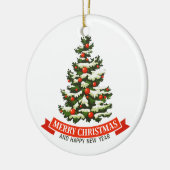 Vintage kerstboom Ceraminc Ornament (Links)