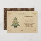 Vintage Kerstboom Dank u Nota Kaart (Voorkant / Achterkant)