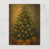 Vintage kerstboom Elegant Feestdagenkaart (Voorkant)