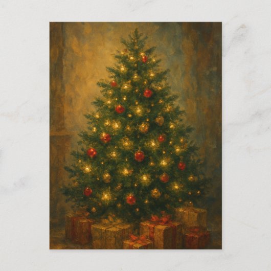 Vintage kerstboom Elegant Feestdagenkaart (Voorkant)