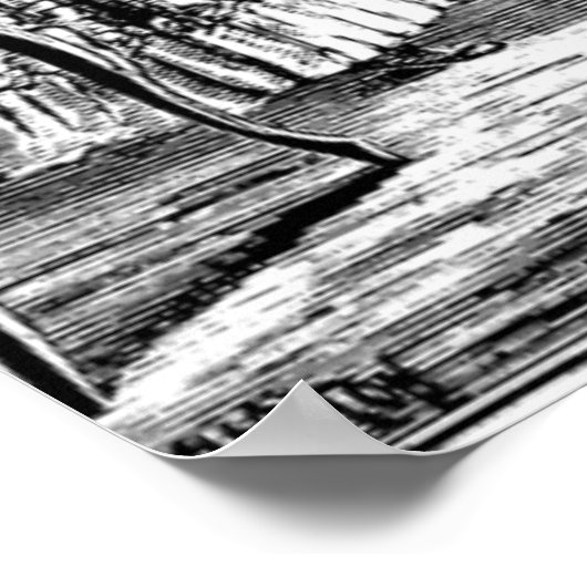 Vintage kerstboom en familieketch poster (Hoek)