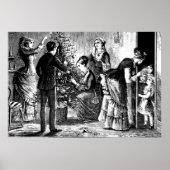 Vintage kerstboom en familieketch poster (Voorkant)