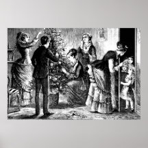 Vintage kerstboom en familieketch