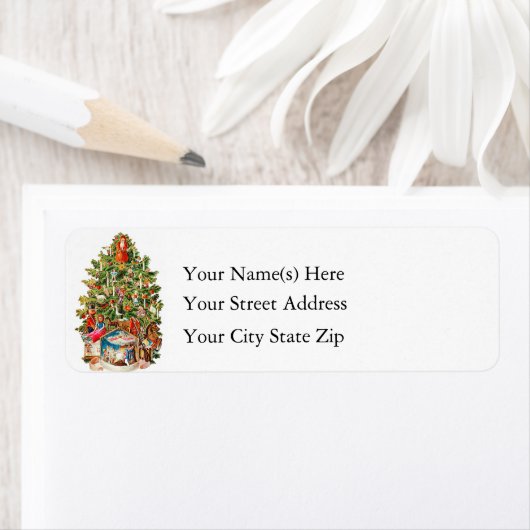 Vintage kerstboom etiket (Insitu)