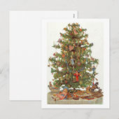 Vintage kerstboom feestdagenkaart (Voorkant / Achterkant)