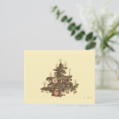 Vintage kerstboom feestdagenkaart (Staand voorkant)
