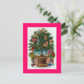 Vintage kerstboom feestdagenkaart (Staand voorkant)