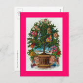 Vintage kerstboom feestdagenkaart (Voorkant / Achterkant)