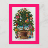 Vintage kerstboom feestdagenkaart (Voorkant)