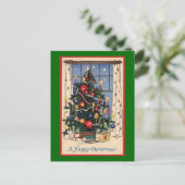 Vintage kerstboom feestdagenkaart (Staand voorkant)