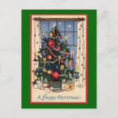 Vintage kerstboom feestdagenkaart (Voorkant)