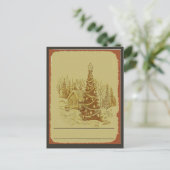 Vintage Kerstboom Feestdagenkaart (Staand voorkant)