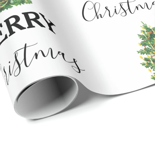 Vintage kerstboom Festive Xmas Cadeaupapier (Rol Hoek)