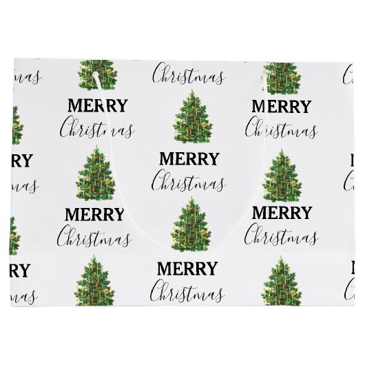 Vintage kerstboom Festive Xmas Groot Cadeauzakje (Achterkant)