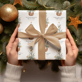 Vintage kerstboom | Fijne vakantie Cadeaupapier