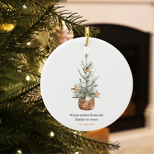 Vintage kerstboom | Fijne vakantie Keramisch Ornament