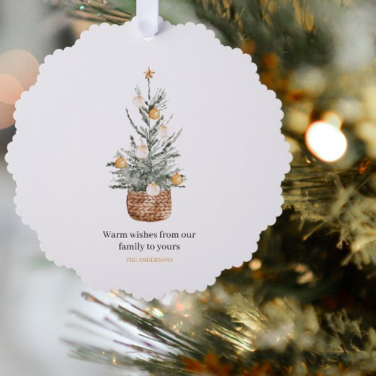 Vintage kerstboom | Fijne vakantie Ornament Kaart