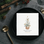 Vintage kerstboom | Fijne vakantie Servet