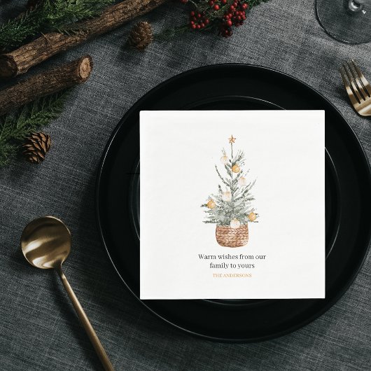 Vintage kerstboom | Fijne vakantie Servet