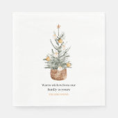 Vintage kerstboom | Fijne vakantie Servet (Voorkant)