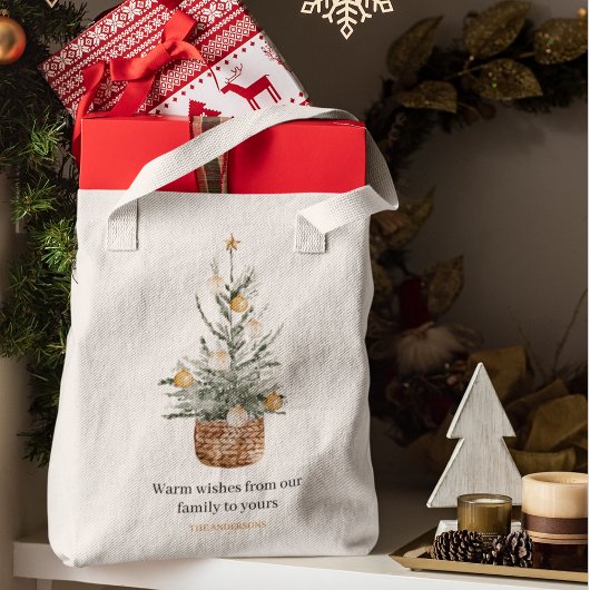 Vintage kerstboom | Fijne vakantie Tote Bag