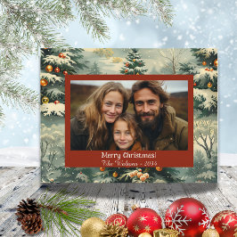 Vintage kerstboom foto kerst Briefkaart