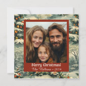 Vintage kerstboom foto kerst Briefkaart (Voorkant)