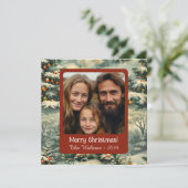 Vintage kerstboom foto kerst feestdagenkaart (Staand voorkant)