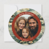 Vintage kerstboom foto kerst feestdagenkaart (Voorkant)