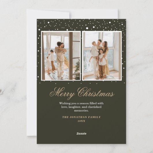 Vintage kerstboom foto vakantie kaarten (Achterkant)