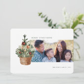 Vintage kerstboom Fotovakantie Kaart (Staand voorkant)