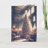 Vintage kerstboom Franse Chateau Familiefoto (Voorkant)