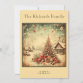 Vintage kerstboom gepersonaliseerd feestdagenkaart (Voorkant)