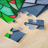 Vintage kerstboom Glas in lood Legpuzzel (Zijkant)