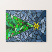 Vintage kerstboom Glas in lood Legpuzzel (Horizontaal)