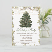 Vintage kerstboom Gold Stars Holiday Kaart (Staand voorkant)