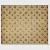 Vintage kerstboom Golden Confetti Cadeaupapier (Vlak)