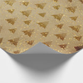 Vintage kerstboom Golden Confetti Cadeaupapier (Hoek)