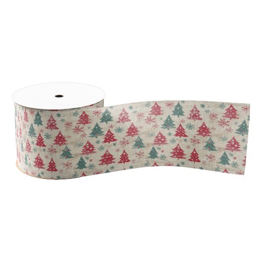 Vintage kerstboom grosgrain lint (Spoel)