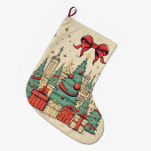 Vintage kerstboom grote kerstsok (Voorkant (Hangend))