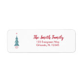 Vintage kerstboom illustratie etiket (Voorkant)