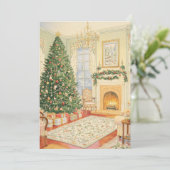 Vintage kerstboom kerst Kaart (Staand voorkant)
