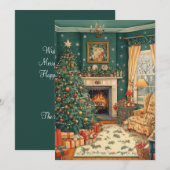 Vintage kerstboom kerst Kaart (Voorkant / Achterkant)