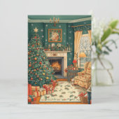 Vintage kerstboom kerst Kaart (Staand voorkant)