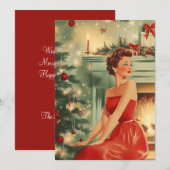 Vintage kerstboom kerst Kaart (Voorkant / Achterkant)