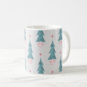 Vintage kerstboom kerstpatroon koffiemok (Voorkant rechts)
