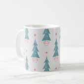 Vintage kerstboom kerstpatroon koffiemok (Voorkant links)