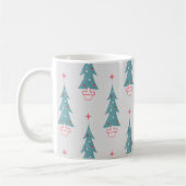 Vintage kerstboom kerstpatroon koffiemok (Links)