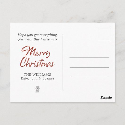 Vintage Kerstboom Kinderen Gift Briefkaart (Achterkant)